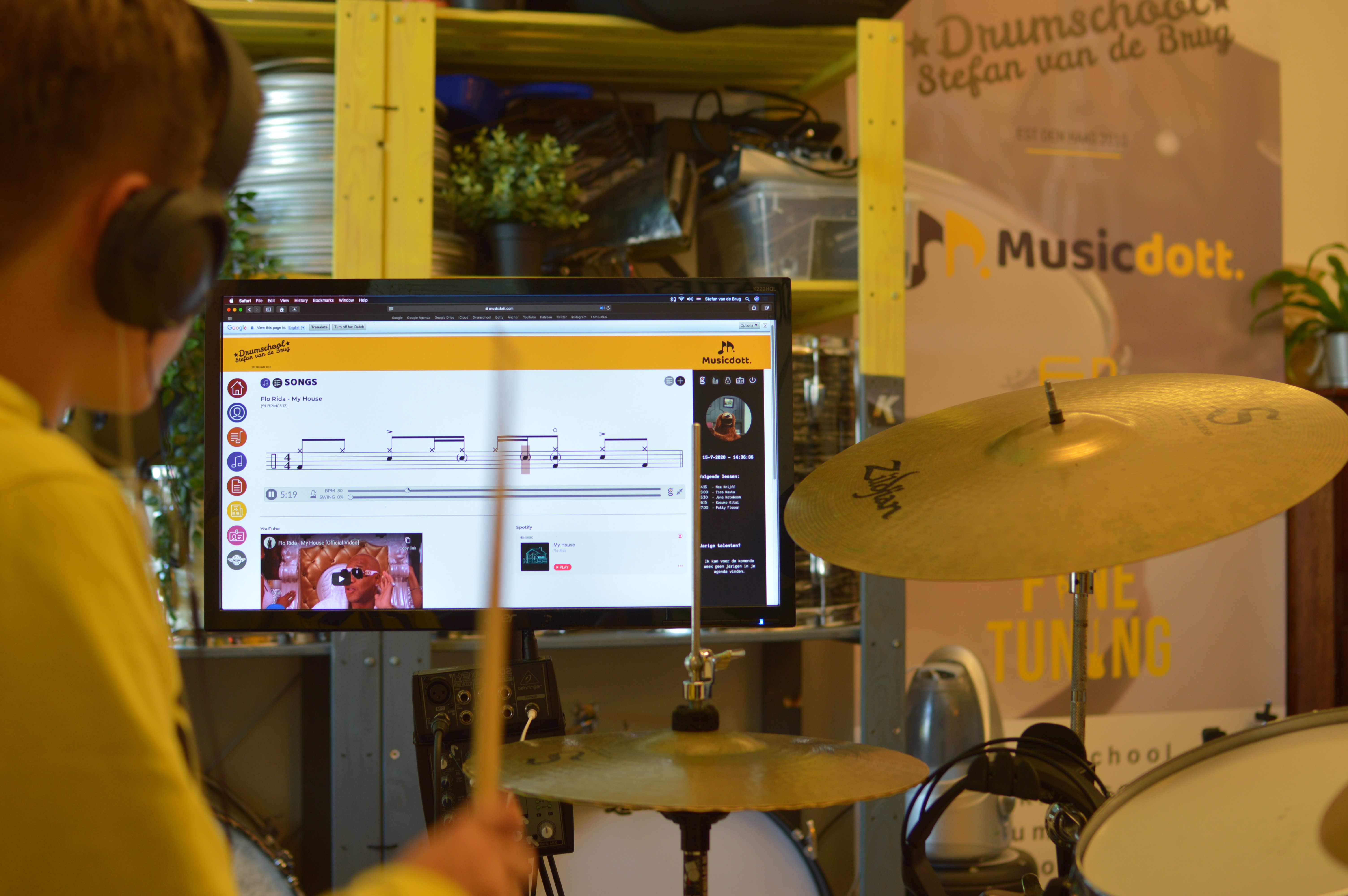 Child with teacher in the studio - guidance and attention